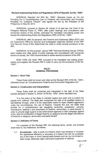 ra 10591 meaning|Revised I.R.R. 2018 of Republic Act No. 10591 .